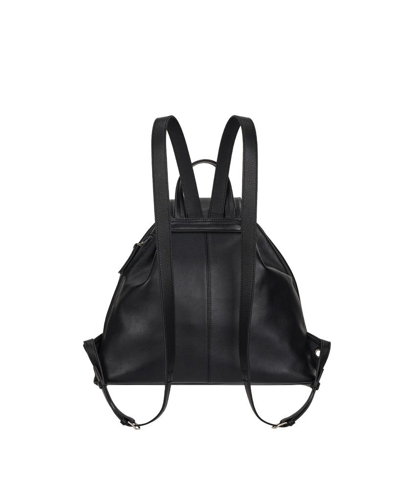 Vunque Hey Pin Tuck Leather Backpack M (Hey Pin Tuck Leather Backpack Medium) Black
