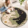 Non-Slip Mandala Area Rug Moon Star Print Cat Shaped Carpet  Sofa Coffee Table Decor