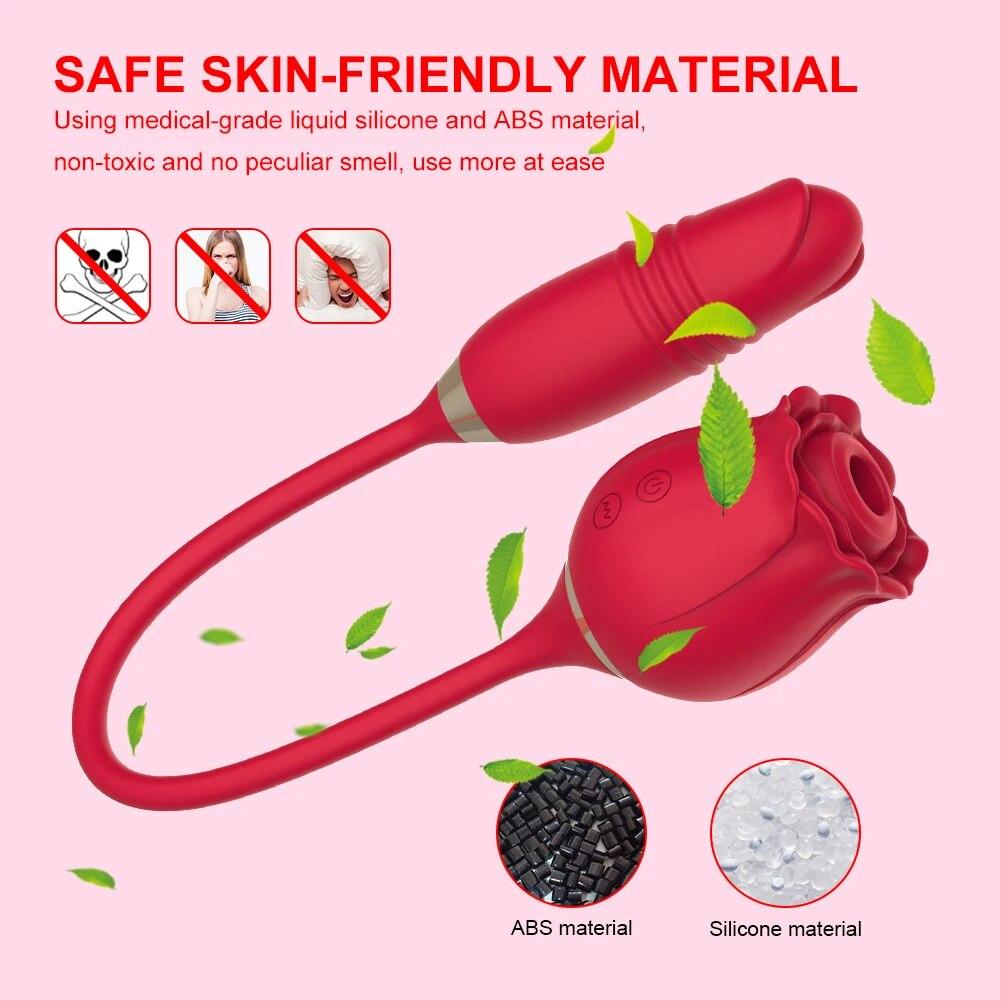 Rose Toy Sucking Vibrator for Women Thrusting Dildos Vibrator Clit Sucker Clitoris Stimulation Female Masturbator Massager