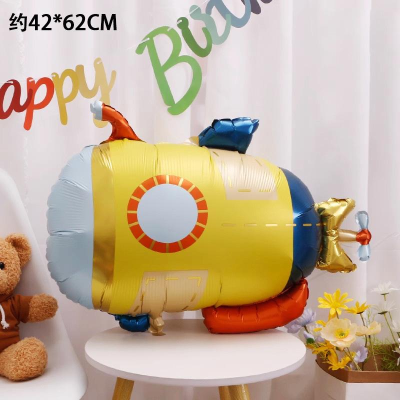 

Matte Aluminum Film Balloon Cartoon Car Airplane Submarine Balloon Children S Birthday Party Arrangement Props Matt submarine