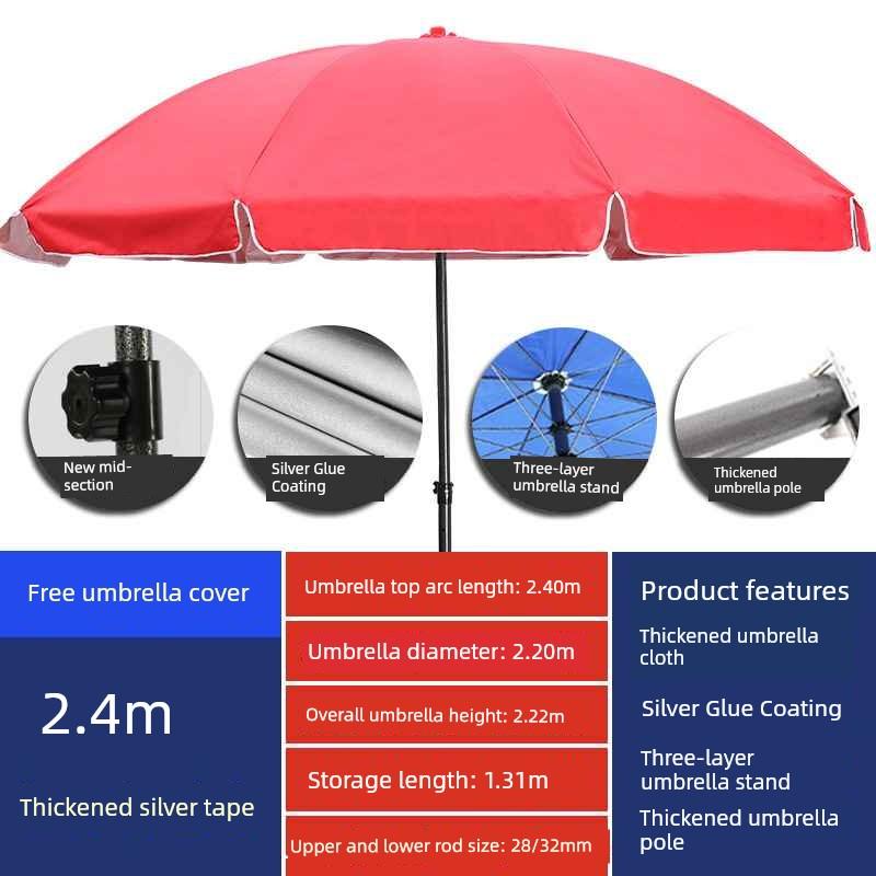 Outdoor Beach Parasol, Sun Umbrella, Large Commercial Umbrella for Shop Stalls, Waterproof and Sun-Protective Umbrella, Patio Umbrella, Canopy