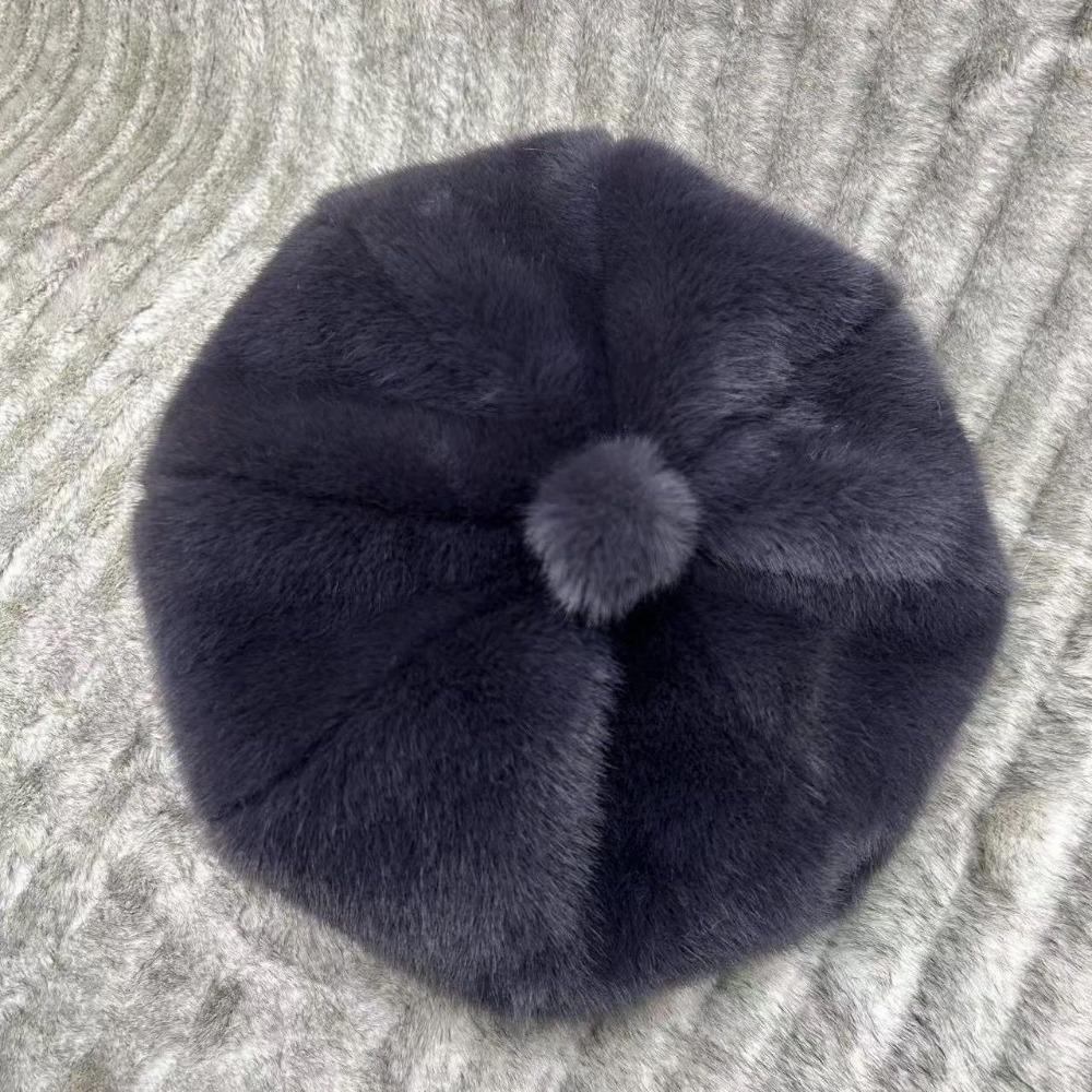 

Новый зимний берет женский универсальный осенне-зимний зарубежный тыквенный утолщенный шляпа норка модная теплая шляпа