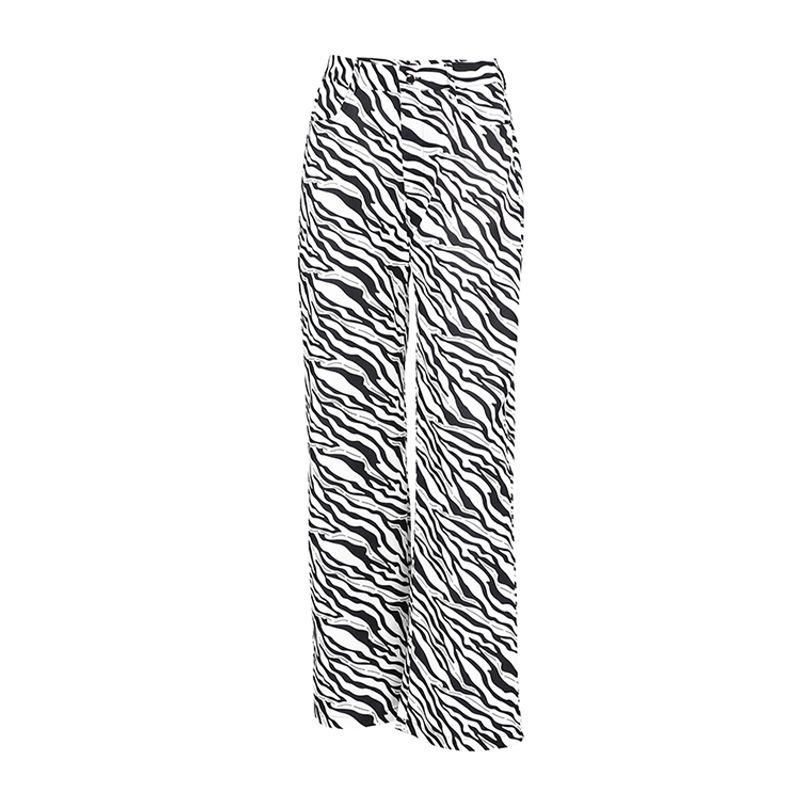 

Fashion 2025 Fall and Winter Women s Print Pants High Waist Casual Pants Pocket Work Clothing Black L