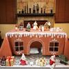 Yousheng Gingerbread House Christmas Tablecloth Reusable Rectangle Table Cover with Playful Cut-Out Windows Holiday Playhouse Table Tent for Kitchen