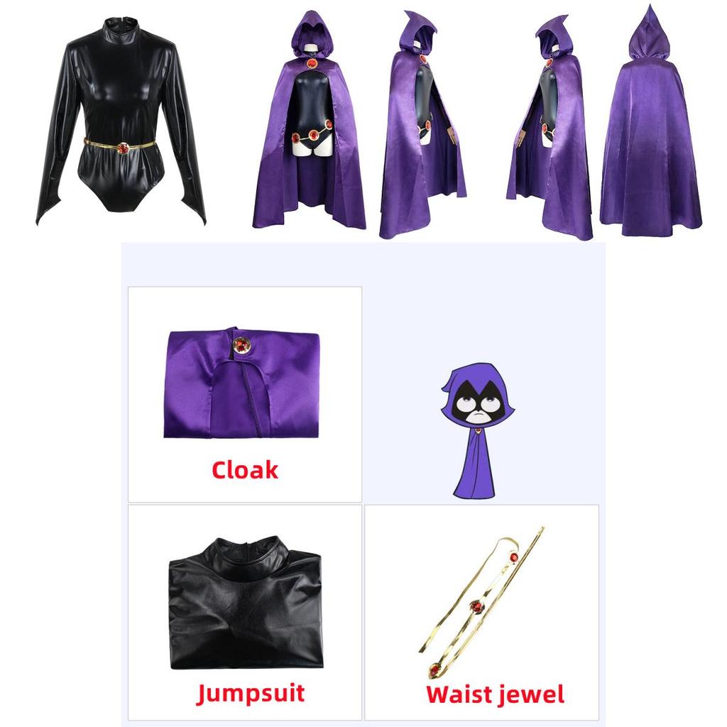 Stunning Anime Teen Titan Raven Costume For Cosplay And Themed Parties