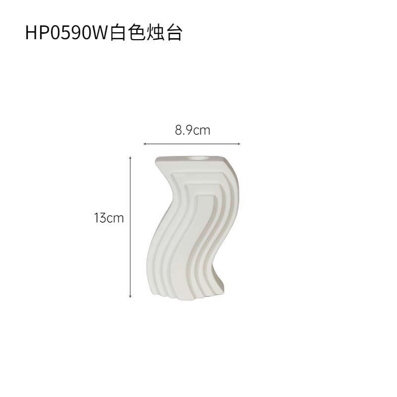 

Nordic Ceramic Black and White Candlestick Ornament Photography Figurines Home Decor Dining Table Decoration