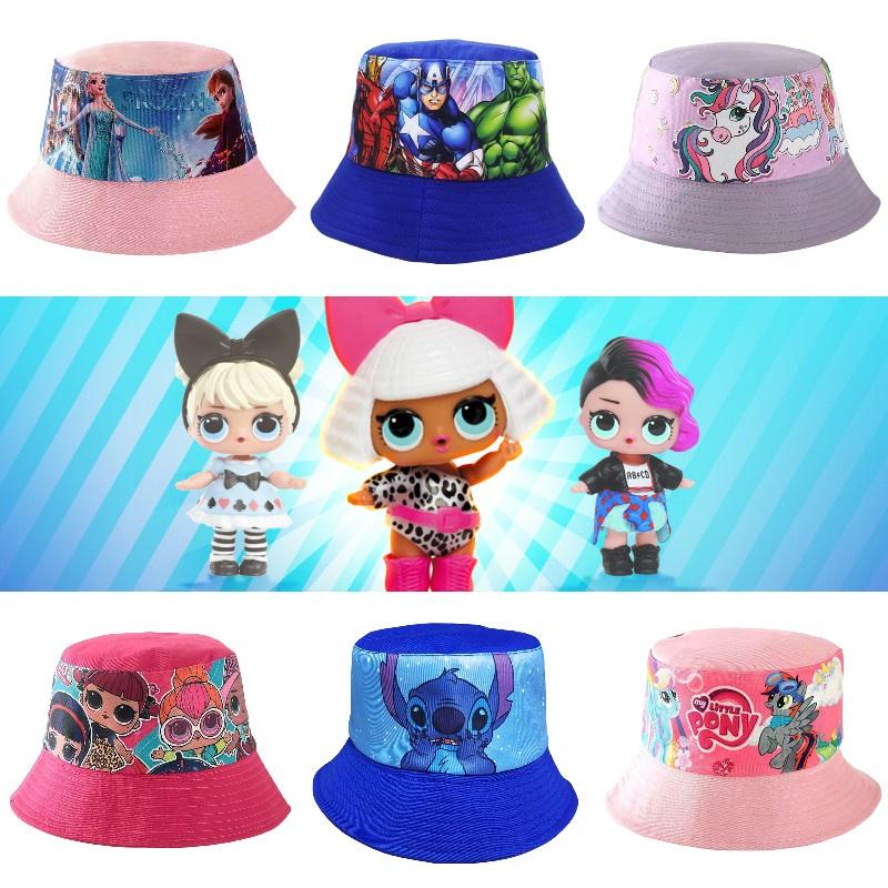 Cartoon Kids Fishing Hat With Sun Protection In Cars Stitch Spiderman And More!