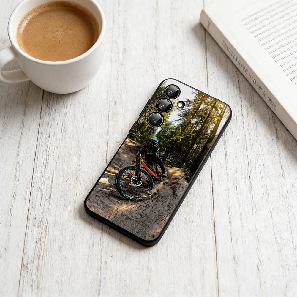 D-Downhill MTB Handyhülle Für Samsung Galaxy A73,A72,A71,A70,A53,A52,A51,Weiche Silikon Schwarze Hülle