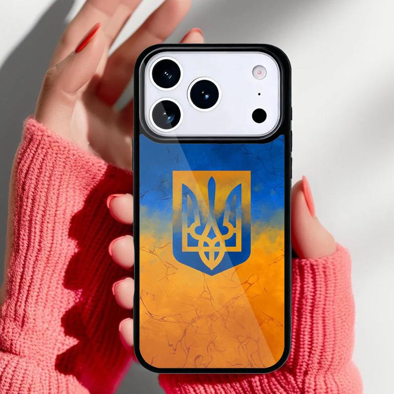 U=kraine Tryzub Flag Soft Phone Case for iPhone 17 Air 16e 15 14 13 Pro Max Back Cover for 12 11 Pro Coque