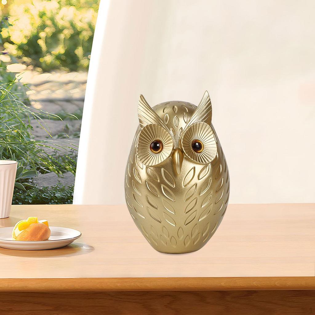 Resin Bird Statue Miniature Owl Figurine Decoration Home Decor Sculpture Figure for Fairy Garden
