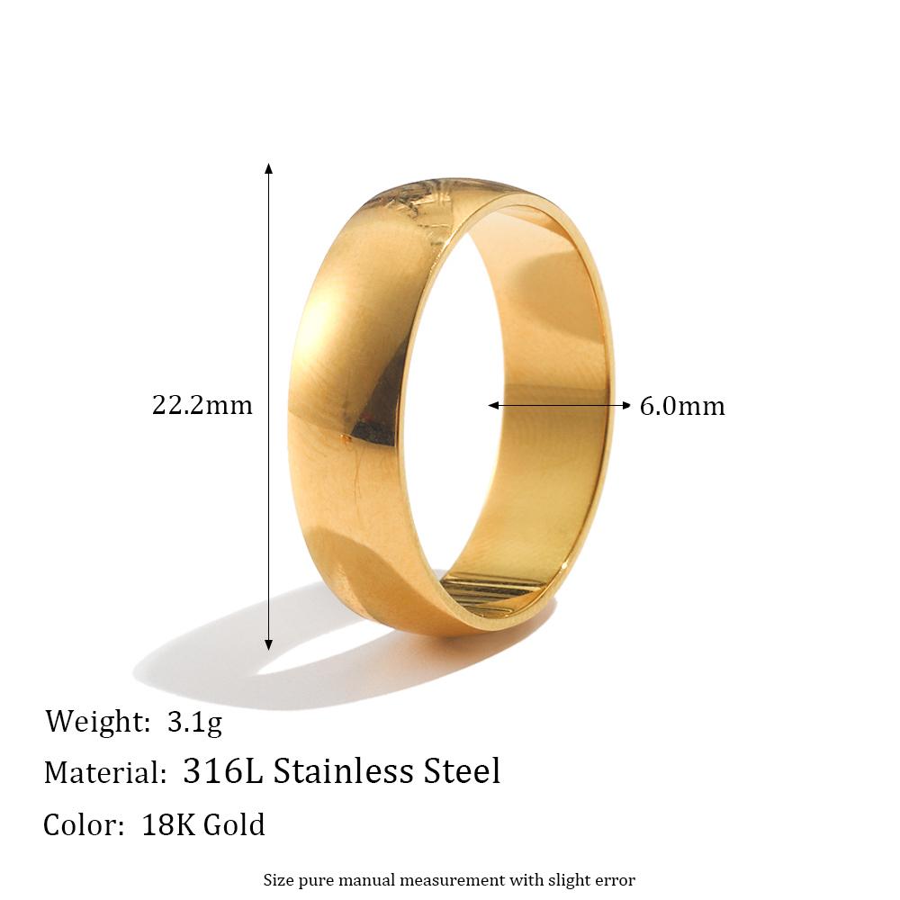 Size 5-10 Waterproof Stainless Steel Ring Gold Plated Silver Color 2mm 4mm 6mm Basics Rings For Men Women Stackable Rings
