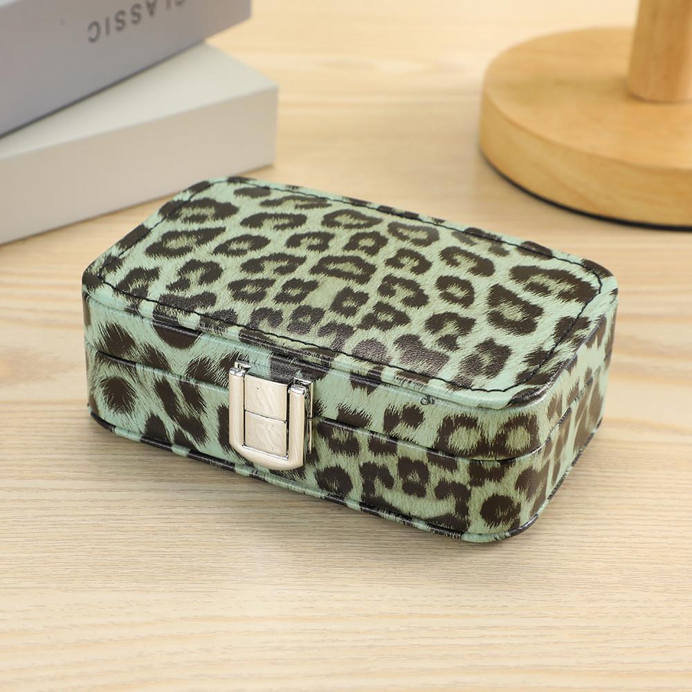 Leopard Print Jewelry Box With Pu Leather And Velvet For Travel And Gift Giving