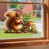Static Window Sticker Waterproof Scratch-Resistant Glass Cling Sticker Removable Squirrel Printed Stickers for Bathroom