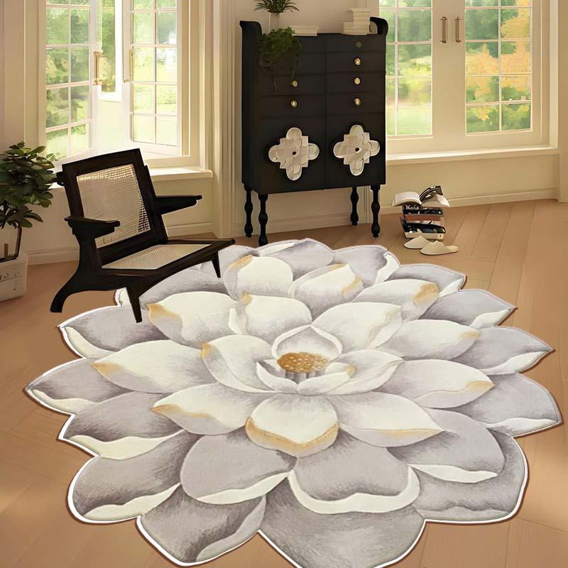 Creative Cartoon Flower Round Rug for Living Room or Bedroom