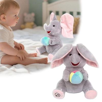 Funny Hide-and-seek Elephant Plush Toy Flapping Ears With Cheerful Songs Elephant Soft Soothing New Born Gift For Children Kids