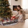 Seasonal Home Decoration 35.4" Christmas Tree Skirt, Round Mat with Vibrant Holiday Prints for Party Decor Decorations and Decor, Durable Xmas