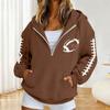 Damen Half-Zip Kapuzen-Rugby Pullover Sweatshirt für Partner-Partnerlook
