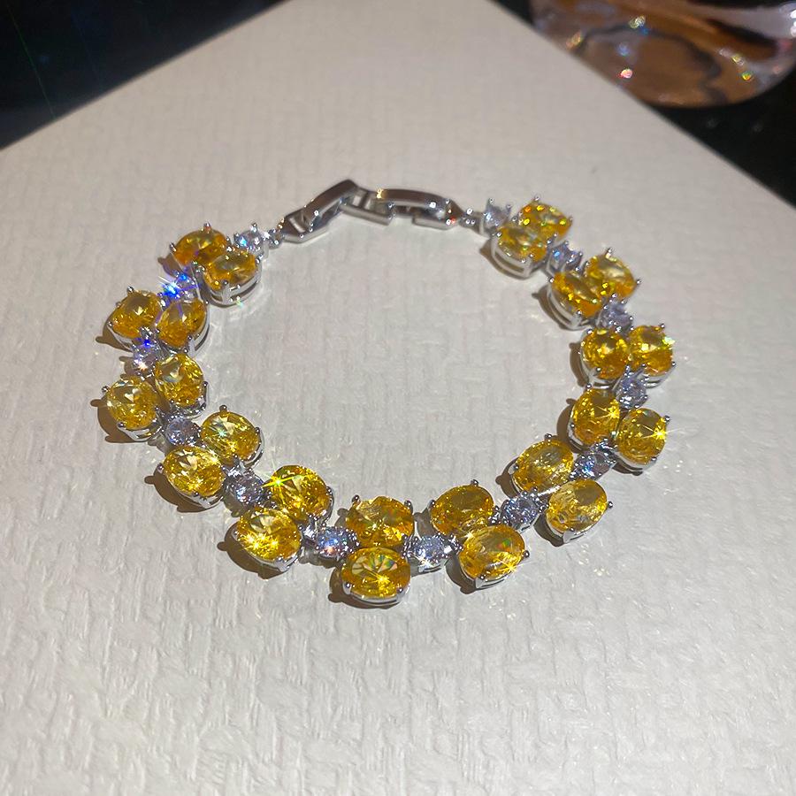 

Браслет с кубическим цирконием, овальный, с двойной пряжкой: Элегантный, Модный и Универсальный