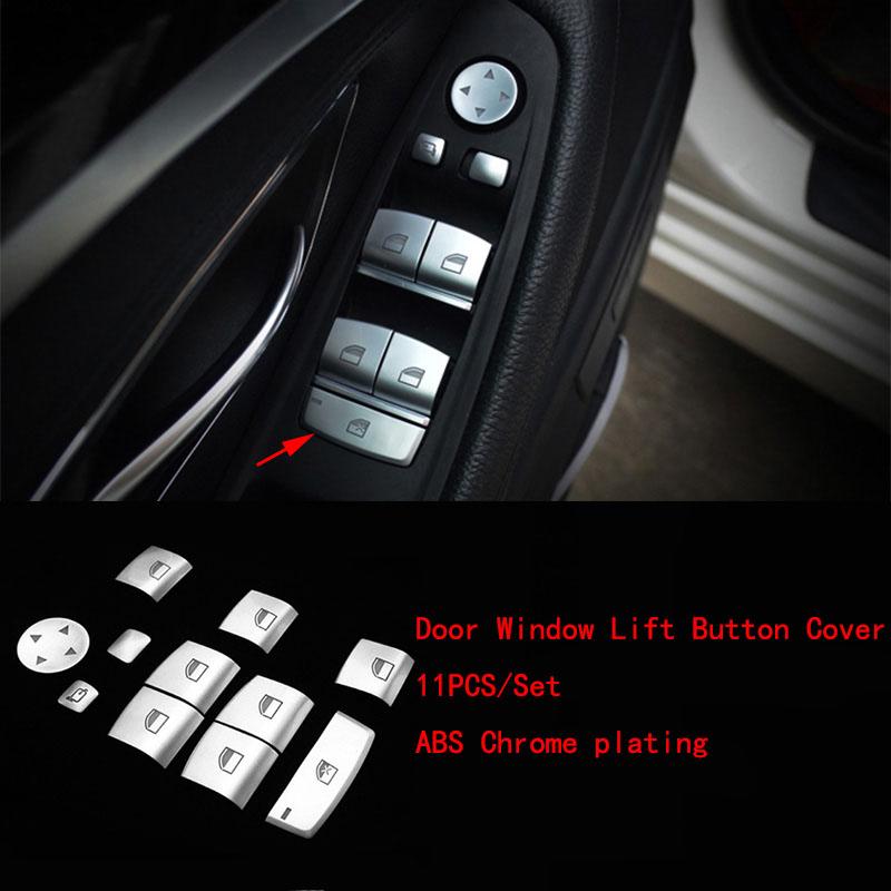 Chrome Gear Shift Panel Front Headlight Switch Engine Start Stop P Shift Button Cover Trim For BMW 2 3 4 Series 3GT F30 F20 F36