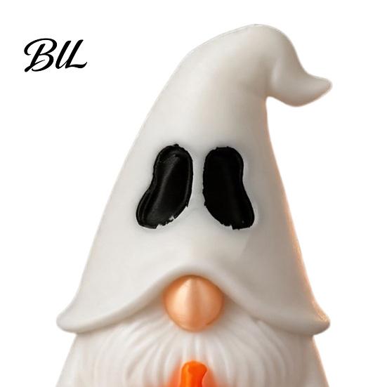 Indoor Halloween Decorations Ghost Gnome Figurine, Creative Pumpkin Desk Ornament, 3D Printed Holiday Crafts Mini Statue for Home Shelf Display, Funny