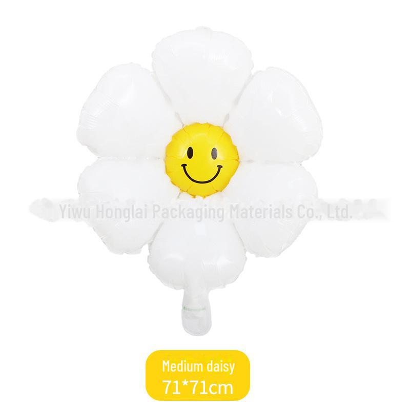 Daisy-Shaped Smiling Sunflower Balloon Decoration for Children's Birthday Party