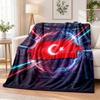 Turkey Football Printed Flannel Blanket Warm Comfort Bed Throw For Indoor Home Decoration