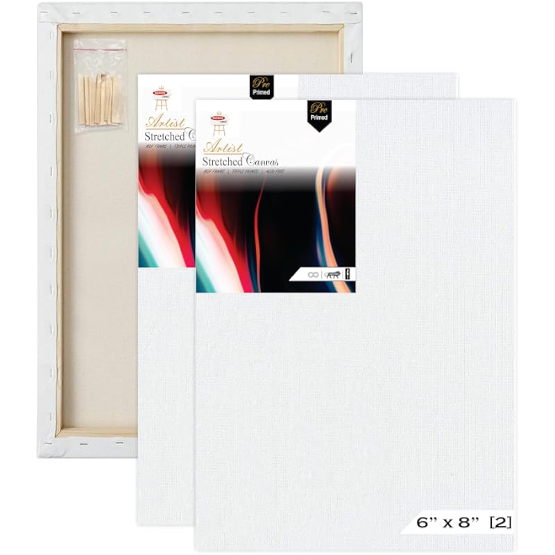 Variety Canvas 6 X 8 Inch 2 Piece Pre Stretched Canvas Board For Painting With Wooden Frame