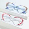 Color Matching Flat Mirror, Contrasting Color Cat Eye Versatile Small Frame Glasses Frame Female