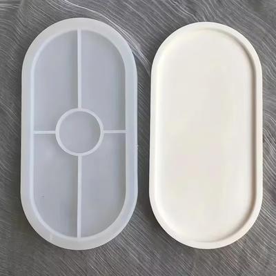 1PC Crystal Drip Resin Oval Coaster Mold Jewelry Tea Coaster Tray Storage Plate Silicone Molds Drip Resin Molds