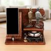 Solid Wood Charging Phone Holder Space Saving Watch Organizer Keychain Wallet Storage Rack  Gift