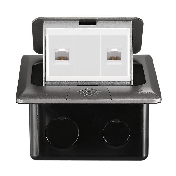 45-Type German Standard Pop-up Flush Mounted Floor Socket with USB, Thai & British Compatibility - Gray