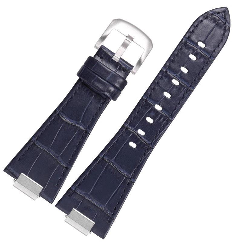 Convex End cowhide Watchband for Tissot 1853 PRX series Strap Belt T137.407 T137.410 Bracelet Wrist Strap Watch Chain 26x12mm