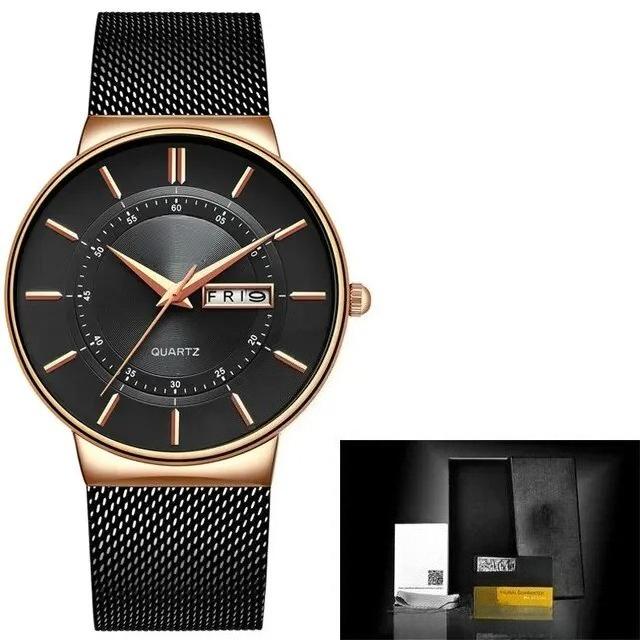 

Luxury Men Watches Waterproof Ultra Thin Date Clock Male Steel Strap Casual Quartz Watch Men Sports Wrist Watch Man