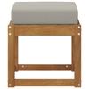 Ottoman Bench with Cushion Natural and Light Grey 43 X 43 X 37 Cm