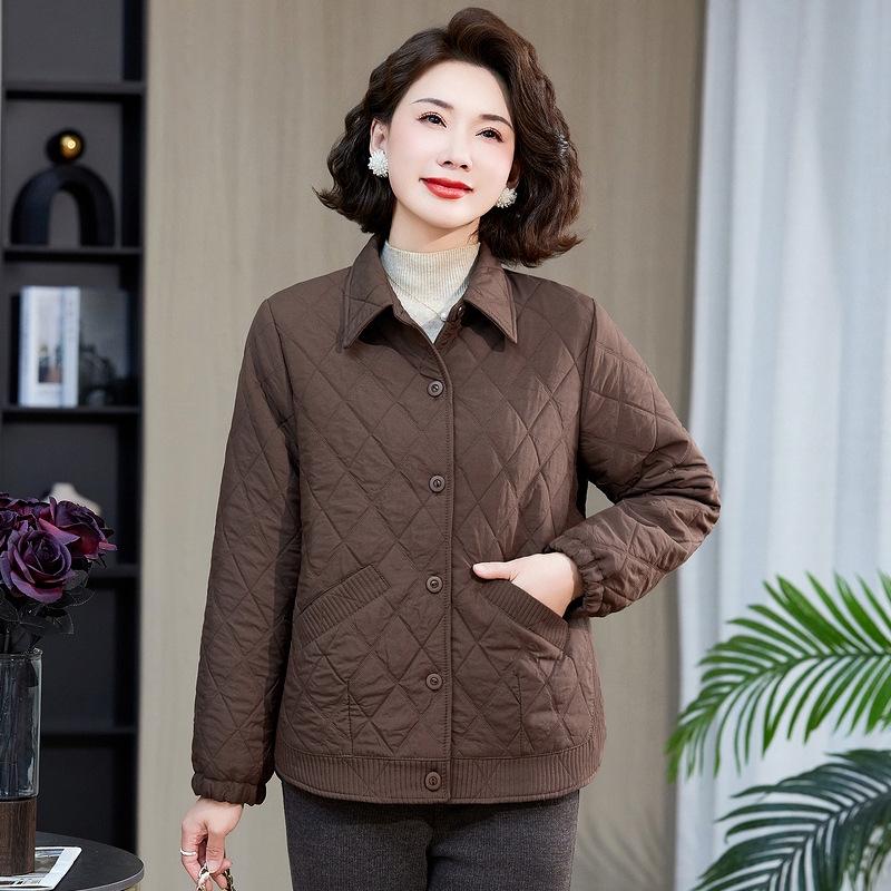 

Women s 2026 Spring & Autumn Lapel Jacket for Middle-Aged & Elderly - Loose, Stylish Top 5XL (145-155 lbs)