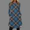 Women's Fashion Casual Print Round Neck Pullover Loose Long Sleeve Dress