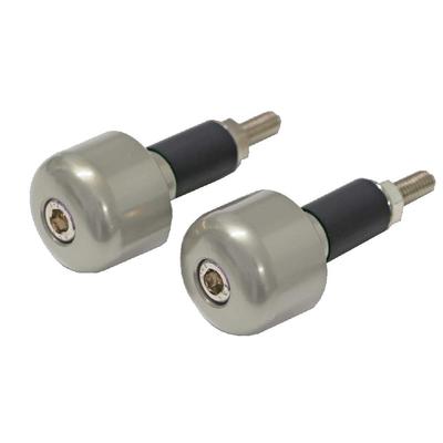 Moto Base MBBED-04 Handle Parts Universal Aluminum Bar End (Titanium Silver/Inner Diameter: 0.5 - 0.7 Inches (14 - 19 Mm)