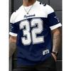 Summer Men's Casual, Comfortable, Breathable Round Neck T-shirt Size 32 Printed Pattern Suitable for Outdoor Wear