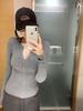 Spicy Girl Slimming Half-Zip Long-Sleeve T-shirt for Women - Autumn/Winter