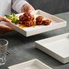 Ceramic Plate Square Dish Household Tableware for High-end el Restaurants. Qingshe Western Restaurant Beef Steak Snack Tray