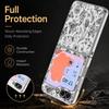 Pastoral Wildflower Case For Samsung Z Flip 8 7 6 5 Hybrid 3in1 Leather Skin Plating Frame Hard Folding Phone Cover For Galaxy Z Flip8 Flip7 Flip6
