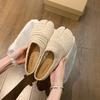2025 Summer New Women Slipper Fashion Split Toe Slip On Ladies Casual Mules Shoes Soft Flat Heel Outdoor Dress Slides