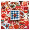 50pcs Tomato-Style Graffiti Stickers: Cute DIY Decorations for Water Bottles & Phone Cases