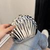 Evening Bags Shell Shape Women Clutch Bags 2024 New Wedding Bridal Handbag Pearl Beaded Fashion Shell Chain Party Bags