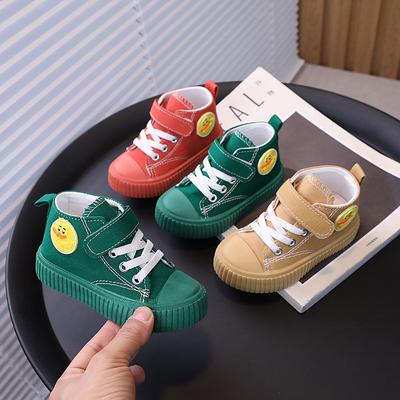 Children's High Top Canvas Shoes Spring Autumn Cute Tennis Shoes for Girls Breathable Fashion Kids Causal Boys Walking Sneakers