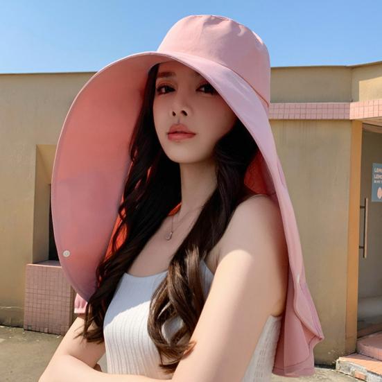 Sun Protection Hat with Large Brim Solid Color Friendly to Skin Quick-Drying Moisture-Wicking Fabric Breathable Cooling Hoodie Hat