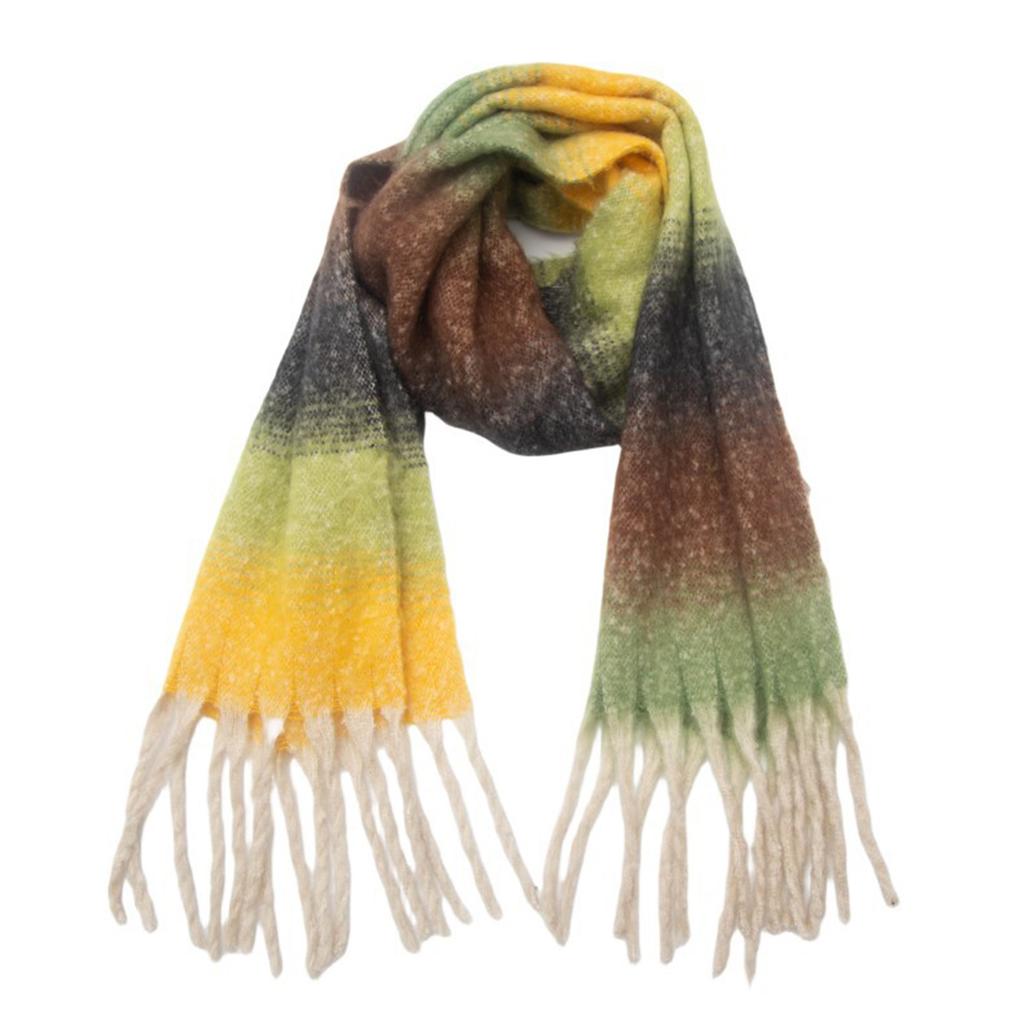Ladies' Circular Yarn, Coarse Tassel, Gradually Changing Color Scarf, Shawl