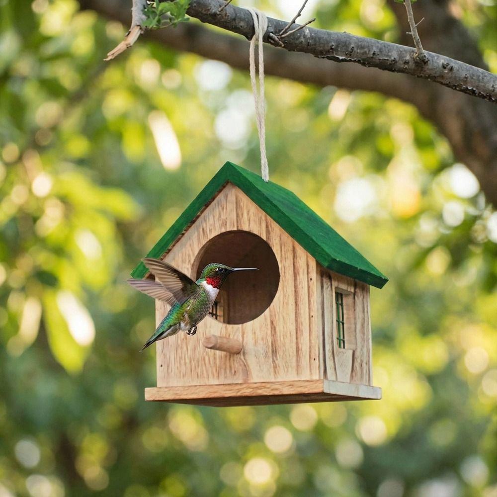 Handgefertigtes Holz-Vogelhaus Belüftung Hängender Vogelfutterspender Brutkasten Papageienzucht
