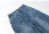 Pantaloni Larghi in Denim Jacquard Blu da Donna - Stile Retrò Designer a Lunghezza Pavimento