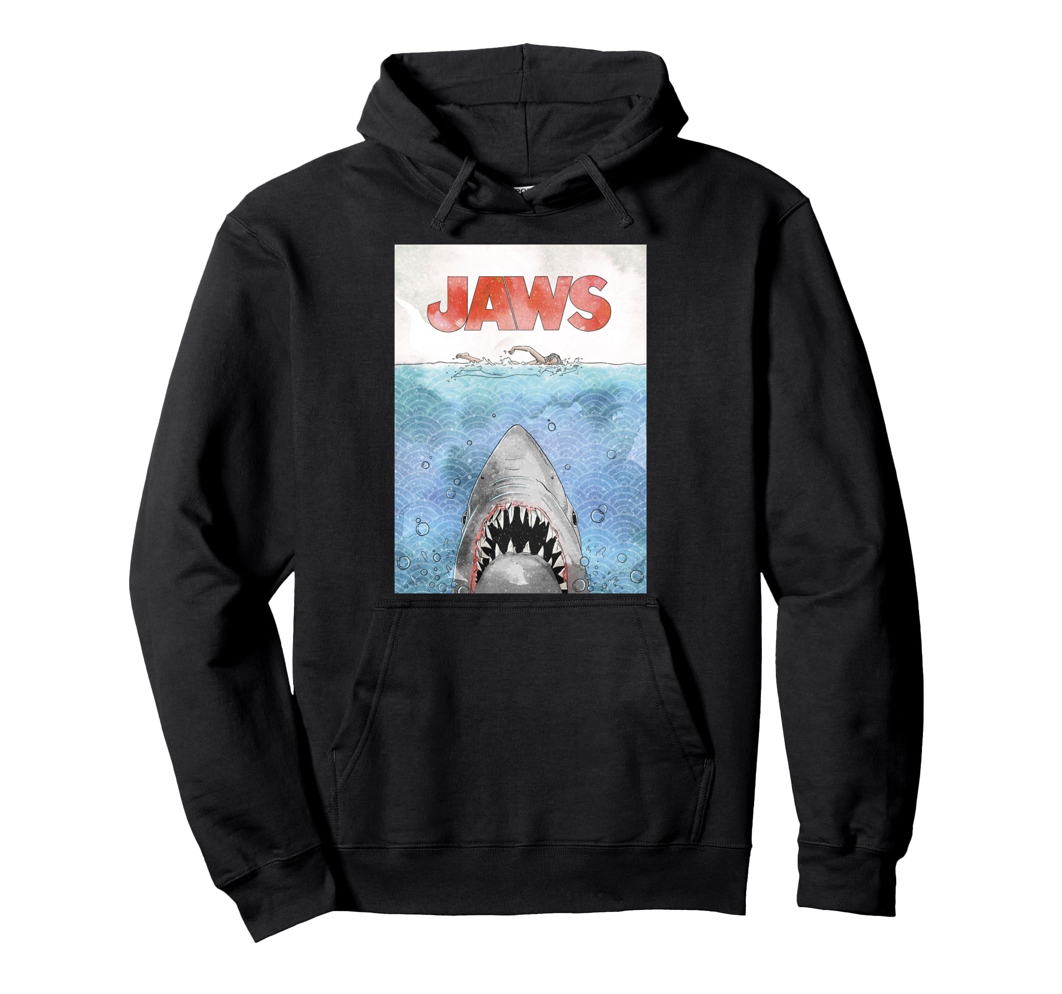 

Jaws 50th Anniversary Poster Watercolor Style Dual Sided Hoodie